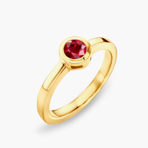 Pierścionek zaręczynowy SAVICKI: złoty, rubin